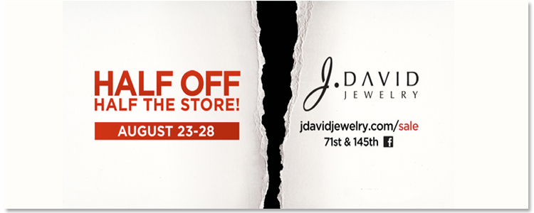 half off half of j david jewelry store