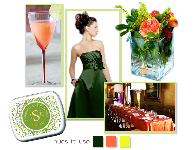 mango and forest green