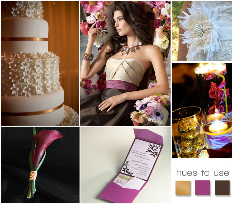 glittering gold and pomegranate