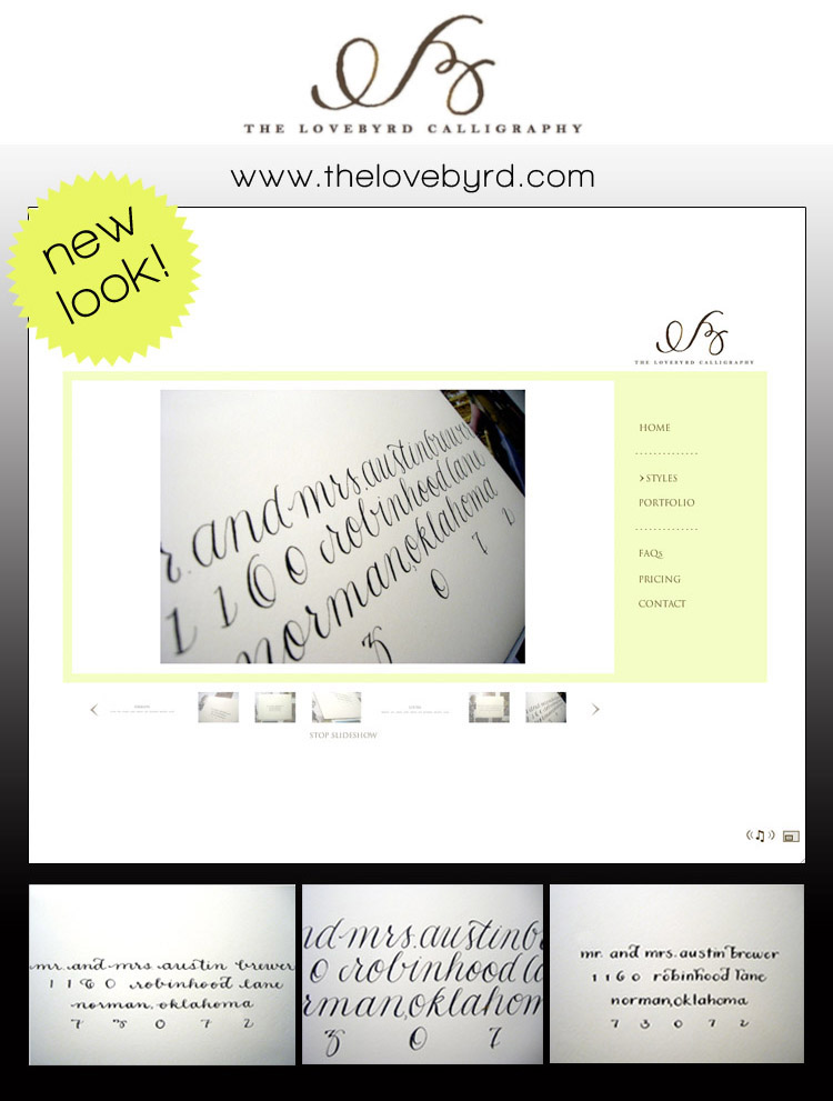 lovebyrd calligraphy–new web site launched