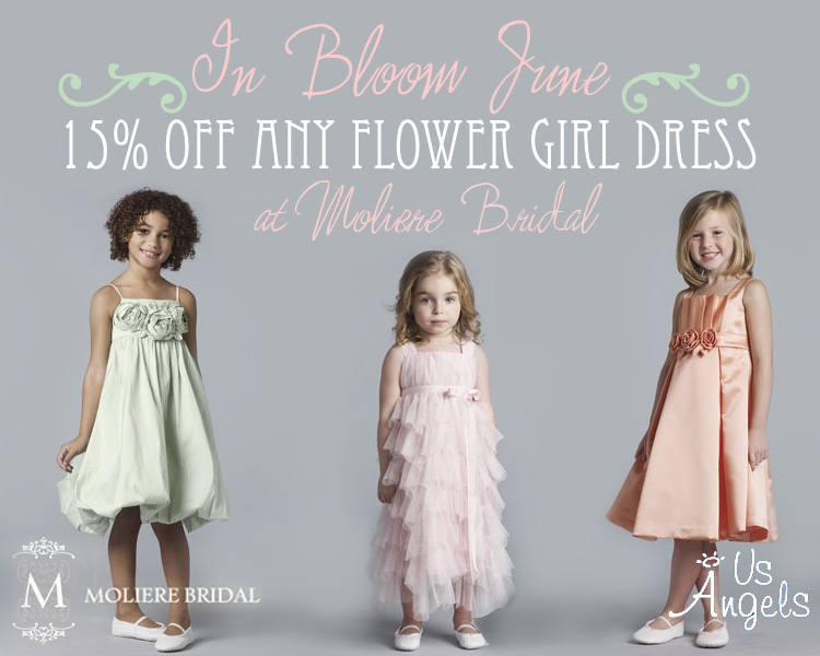 in bloom june–15 off any flower girl dress
