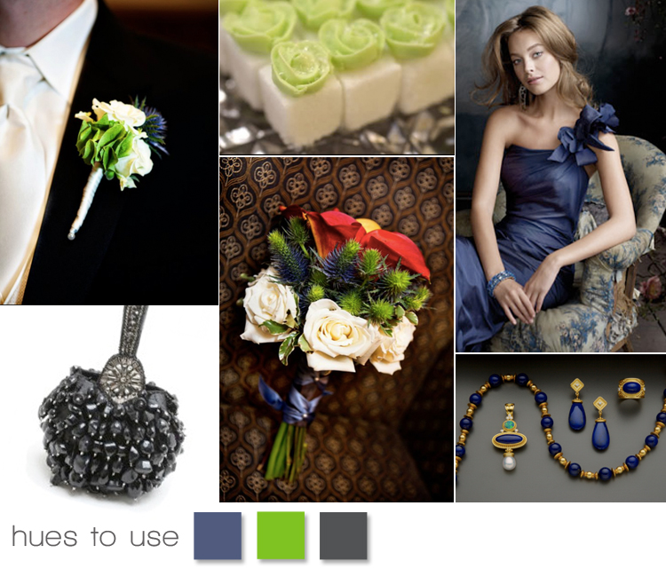 midnight blue and lime green