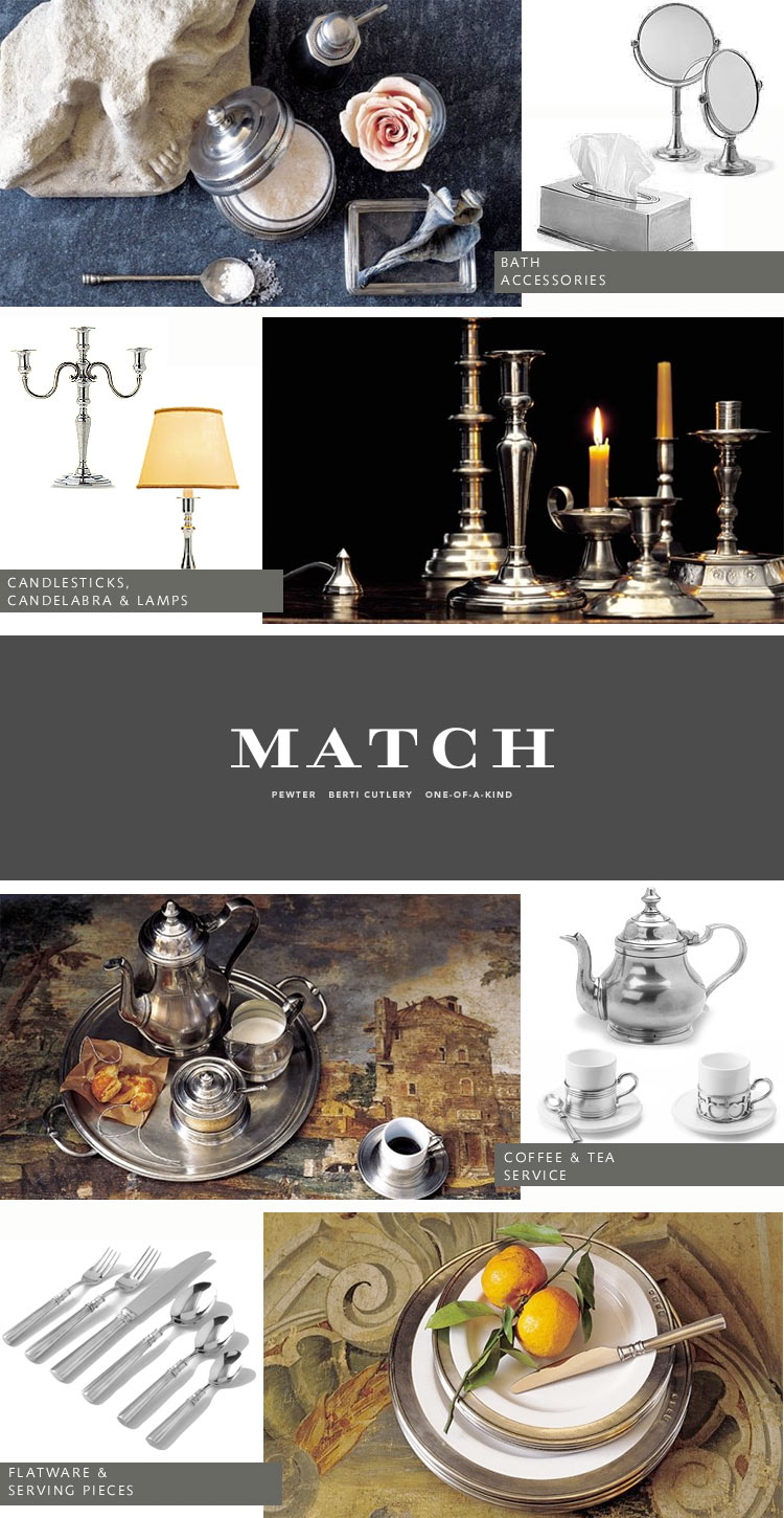 match pewter–timeless pieces for the wedding registry