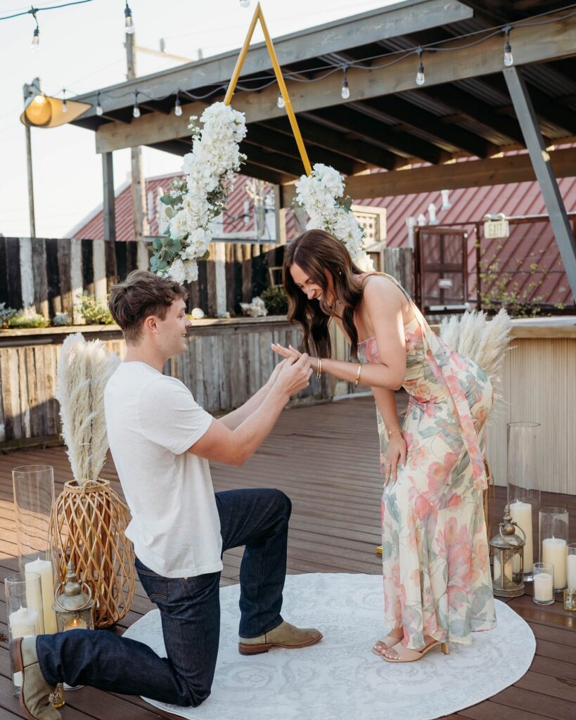 Spoiler alert: She said YES! Double tap to say congrats to Lily & Mason⁠ on their OKC engagement 💍⁠ •⁠