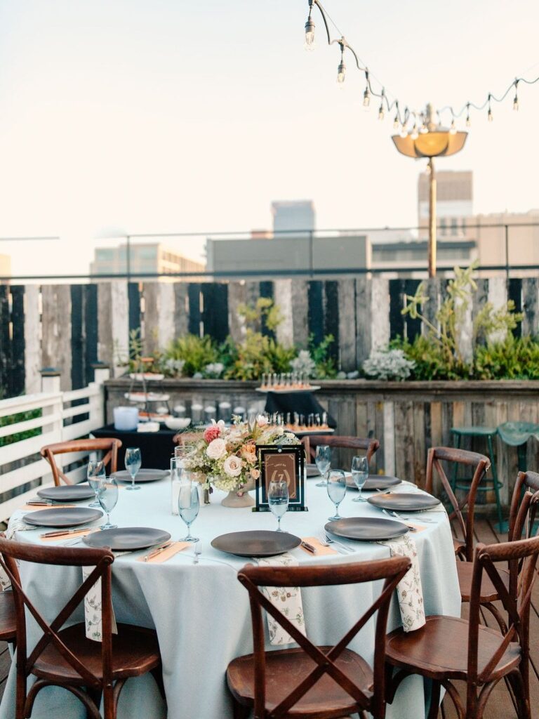 This is your sign to use the.venue.at.plenty for your rehearsal dinner! Their rooftop space is located on top of their